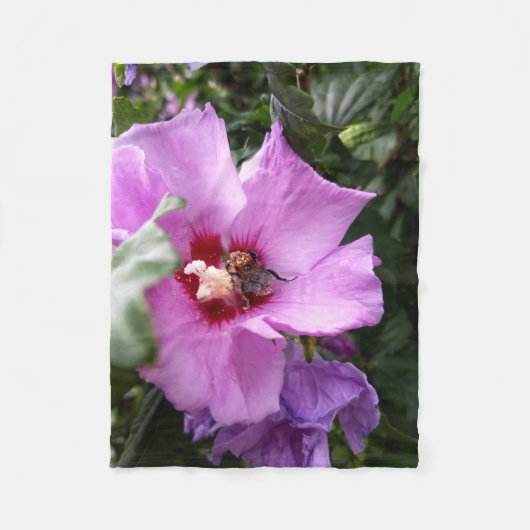 Couverture Polaire Bumblebebe sur la fleur d'Hibiscus (Devant)
