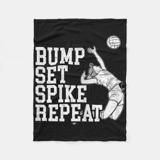 Couverture Polaire Bump Set Spike Repeat Volleyll Player Coach Gameda (Devant)