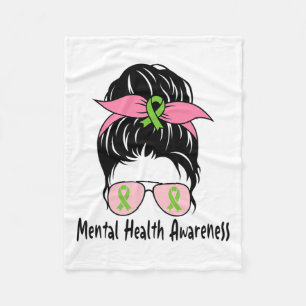Couverture Polaire Bun Problèmes de santé mentale Cadeau Santé mental