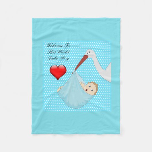 Couverture Polaire Bundle Joy Boy Stork Fleece Blanket (Devant)