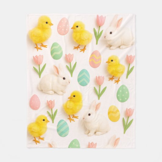 Couverture Polaire Bunnies and Chicks Pattern (Devant)