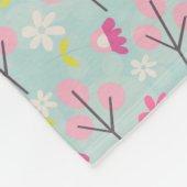 Couverture Polaire Bunnies et fleurs roses (Coin)