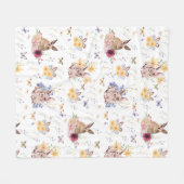 Couverture Polaire Bunny célèbre la fête de Pâques avec des papillons (Devant (Horizontal))