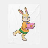 Couverture Polaire Bunny comme secrétaire avec ordinateur portable (Devant)
