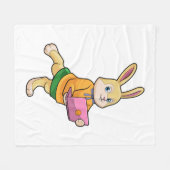 Couverture Polaire Bunny comme secrétaire avec ordinateur portable (Devant (Horizontal))