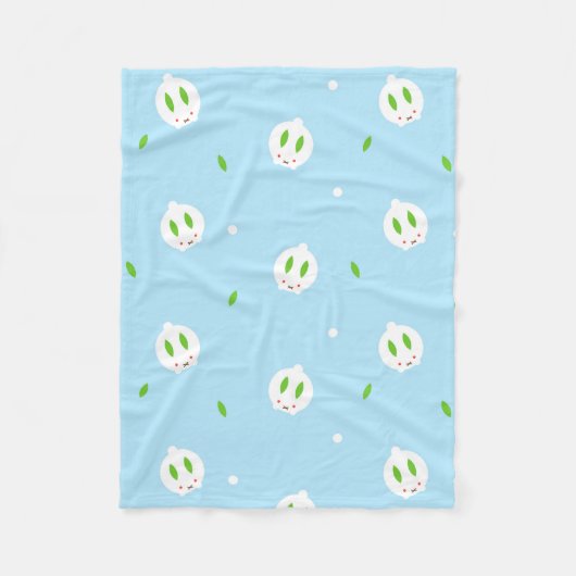 Couverture Polaire Bunny de neige hivernale de Kawaii (Devant)