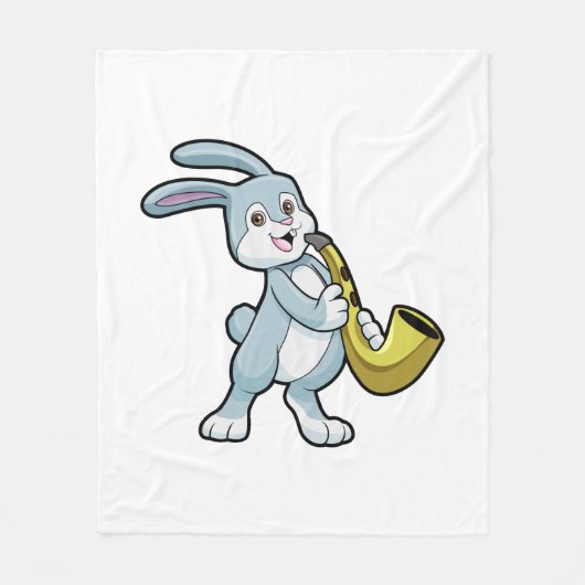 Couverture Polaire Bunny en musique avec saxophone (Devant)