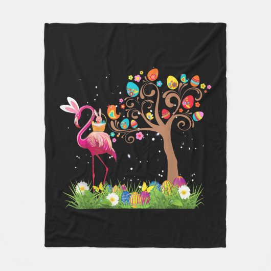 Couverture Polaire Bunny Flamingo Easter | Cute Flamingo Lovers (Devant)