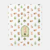 Couverture Polaire Bunny Forest Friends Cute Woodland (Devant)