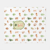 Couverture Polaire Bunny Forest Friends Cute Woodland (Devant (Horizontal))