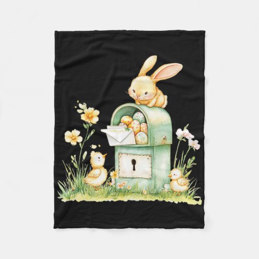 Couverture Polaire Bunny Mailbox Delivering With Eggs  (Devant)