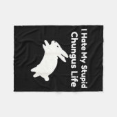 Couverture Polaire Bunny Meme I Hate My Stud Chungus Life  (Devant (Horizontal))