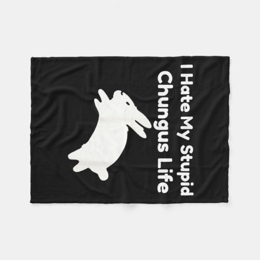 Couverture Polaire Bunny Meme I Hate My Stud Chungus Life  (Devant (Horizontal))