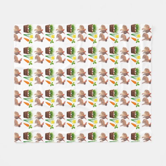 Couverture Polaire Bunny Pâques Classique Vacances Cosy (Devant (Horizontal))