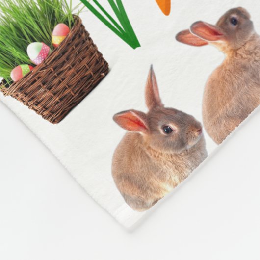 Couverture Polaire Bunny Pâques Classique Vacances Cosy (Coin)