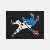 Couverture Polaire Bunny Rabbit Dab Baseball Pâques Sport Pitcher Boy (Devant (Horizontal))