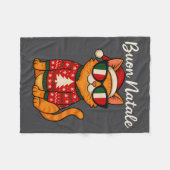Couverture Polaire Buon Natale Italian Cat Christmas, Italy Pride Hol (Devant (Horizontal))