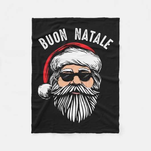 Couverture Polaire Buon natale italien santa claus babbo drôle christ (Devant)