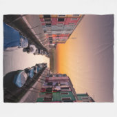 Couverture Polaire Burano Italie Au Sun Set Fleece Blanche (Devant (Horizontal))