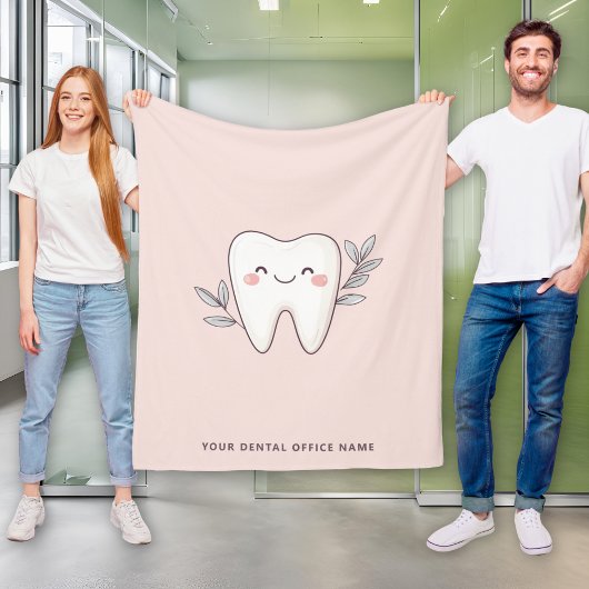 Couverture Polaire Bureau de dentiste mignon personnalisé rose