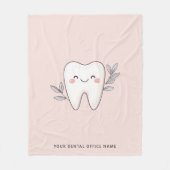 Couverture Polaire Bureau de dentiste mignon personnalisé rose (Devant)