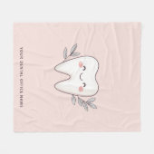 Couverture Polaire Bureau de dentiste mignon personnalisé rose (Devant (Horizontal))