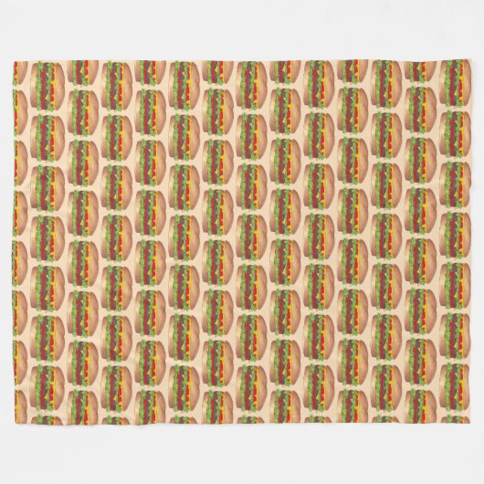 Couverture Polaire Burger Hamburger Cheeseburger Restauration rapide (Devant (Horizontal))