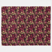 Couverture Polaire Burgundy and Gold Leopard Series Design 12 (Devant (Horizontal))