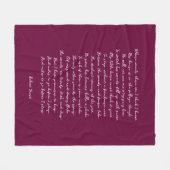 Couverture Polaire Burgundy Custom Poem Song Lyric Quote  (Devant (Horizontal))
