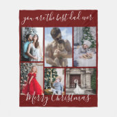 Couverture Polaire Burgundy Meilleur papa Joyeux Noël (Devant)