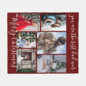 Couverture Polaire Burgundy Meilleur papa Joyeux Noël (Devant (Horizontal))