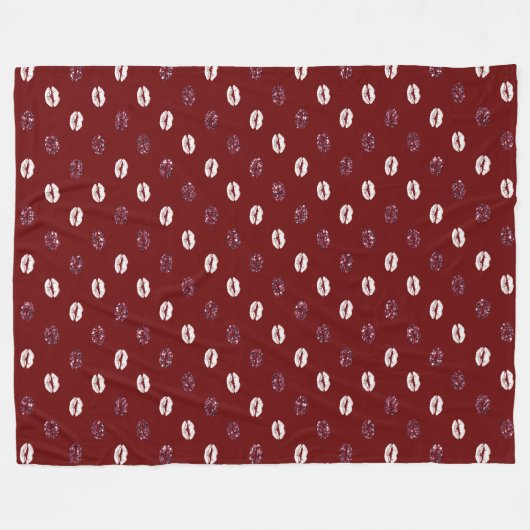 Couverture Polaire Burgundy rose Parties scintillant rouge blanc Bais (Devant (Horizontal))