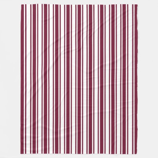 Couverture Polaire Burgundy rouge et blanc bonbons rayures (Devant)