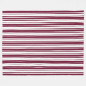 Couverture Polaire Burgundy rouge et blanc bonbons rayures (Devant (Horizontal))