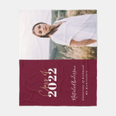 Couverture Polaire burgundy script grad multi photo classe de 2022 (Devant)