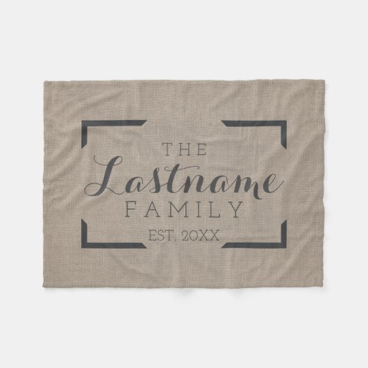 Couverture Polaire Burlap rustique - Connexion familiale ou Mariage p (Devant (Horizontal))