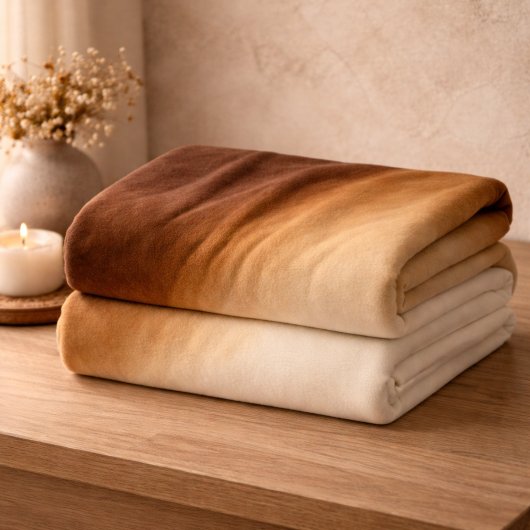 Couverture Polaire Burnished Luxe Espresso Gold Fleece Blanket