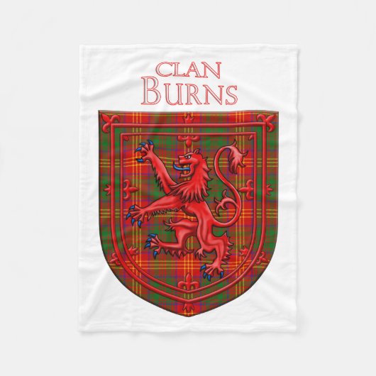 Couverture Polaire Burns Tartan Scottish Plaid Lion Rampant (Devant)