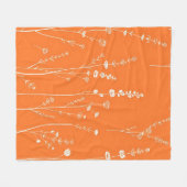 Couverture Polaire Burnt Orange Wildflower Minimal Pattern (Devant (Horizontal))