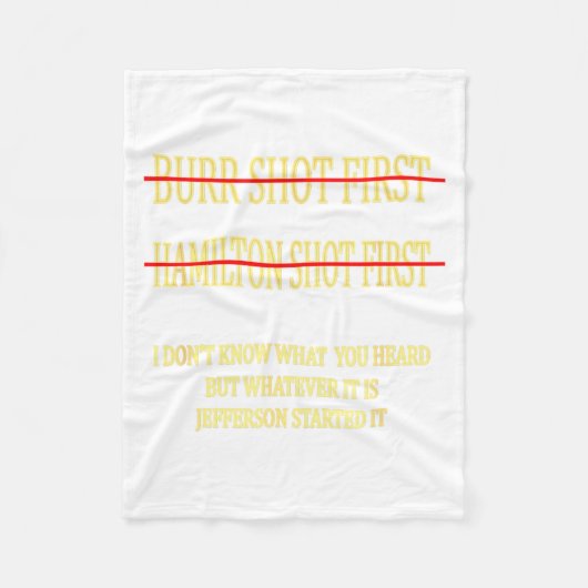 Couverture Polaire Burr Shot First Hamilton Shot First Funny  (Devant)