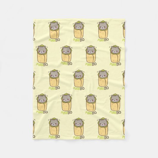 Couverture Polaire Burrito de chat de Purrito Kitty (Devant)