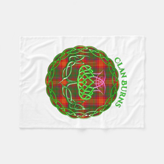 Couverture Polaire Burtish Tartan Celtic Thistle (Devant (Horizontal))
