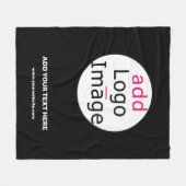 Couverture Polaire Business Chic Personnalisable noir blanc minimal (Devant (Horizontal))