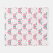 Couverture Polaire Butterfly Dreams Turquoise Rose girly (Devant (Horizontal))