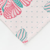 Couverture Polaire Butterfly Dreams Turquoise Rose girly (Coin)