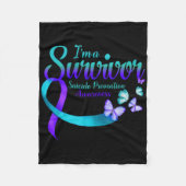 Couverture Polaire Butterfly Im A Survivor Suicide Prevention Awaren (Devant)