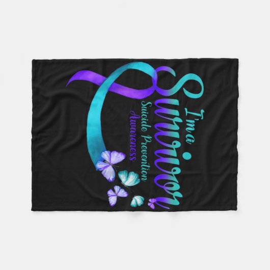 Couverture Polaire Butterfly Im A Survivor Suicide Prevention Awarene (Devant (Horizontal))
