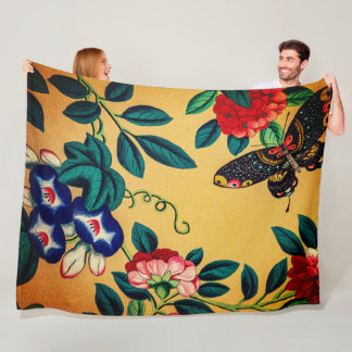Couverture Polaire Butterfly with a bush woven polar blanket