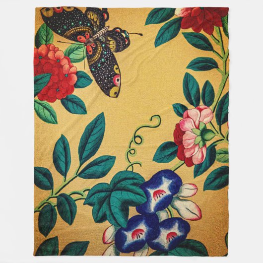 Couverture Polaire Butterfly with a bush woven polar blanket (Devant)