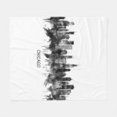 Couverture Polaire BW de Chicago Illinois Skyline (Devant (Horizontal))